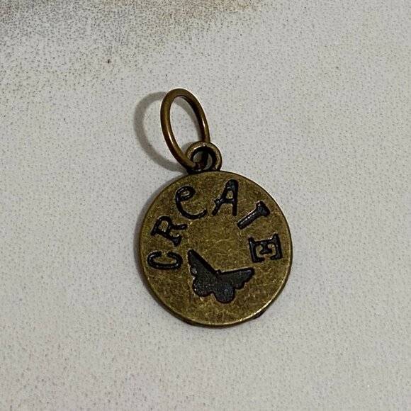 Kelly Rae Roberts Brass-tone charm "create" - Picture 1 of 6